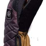 The 686 Ladies Fortune Glove 2023 is primarily black with brown accents and a tan interior.