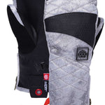 The 686 Ladies Fortune Mitten 2023 is primarily black with grey accents and quilted details.