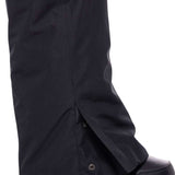 The 686 Women's Geode Thermagraph Bib 2023 features a black color with an insulated hood and is displayed from the side view.