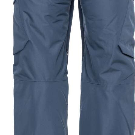 The 686 Ladies Geode Thermagraph Pant from the back view showcases a light blue-grey color with gray accents and diagonal line stitching on the upper leg.