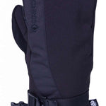 The 686 Women's GORE-TEX Linear Mittens are black with quilted insulation and a leather cuff.
