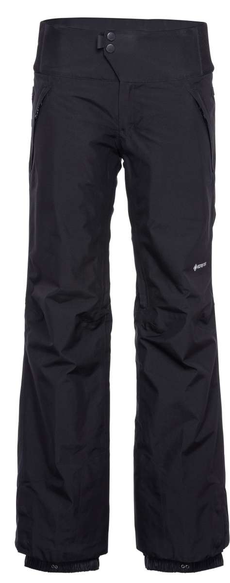 The 686 Ladies GORE-TEX Willow Insulated Pants 2023 are black insulated pants with elastic waistband and cuffs.