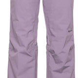 The 686 brand's ladies' GORE-TEX Willow insulated pants are light purple with a black waistband and have two zippered pockets on either side.