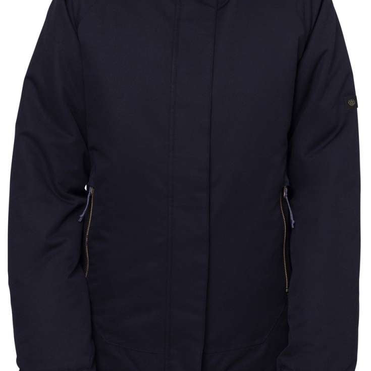 The 686 Women's Nova Insulated Jacket 2024 is black with a faux fur-lined hood.