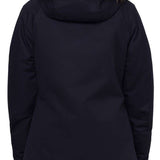 The 686 Women's Nova Insulated Jacket 2024 in this image has a solid black color and an oversized fur-lined hood.