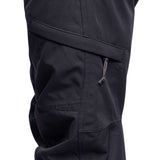 The 686 Women's Smarty 3-in-1 Cargo Pant 2024 is black with two cargo pockets on one leg visible in a front view.