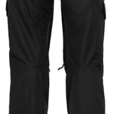 The 686 Women's Smarty 3-in-1 Cargo Pant 2024 is black with two cargo pockets on the side and a zippered pocket in the back.