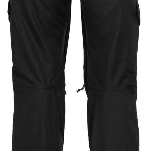 The 686 Women's Smarty 3-in-1 Cargo Pant 2024 is black with two cargo pockets on the side and a zippered pocket in the back.