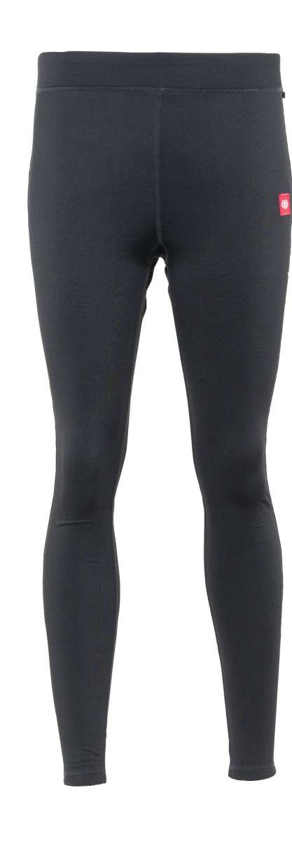 The 686 Ladies Smarty 3 in 1 Cargo Pants, shown from the front view, are black with a high waist and two zippered pockets on either side.