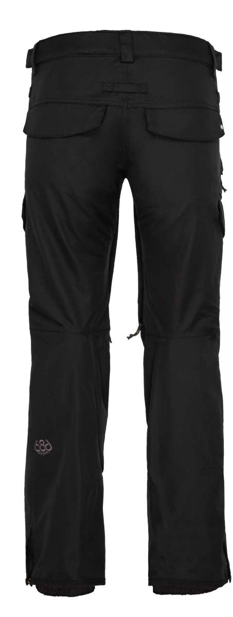 The 686 Ladies Smarty 3 In 1 Cargo Pants 2023 are solid black with cargo pockets on both sides.