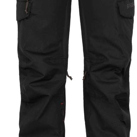 The 686 Ladies Smarty 3 in 1 Cargo Pants have a black and grey plaid pattern with two cargo pockets on each side.