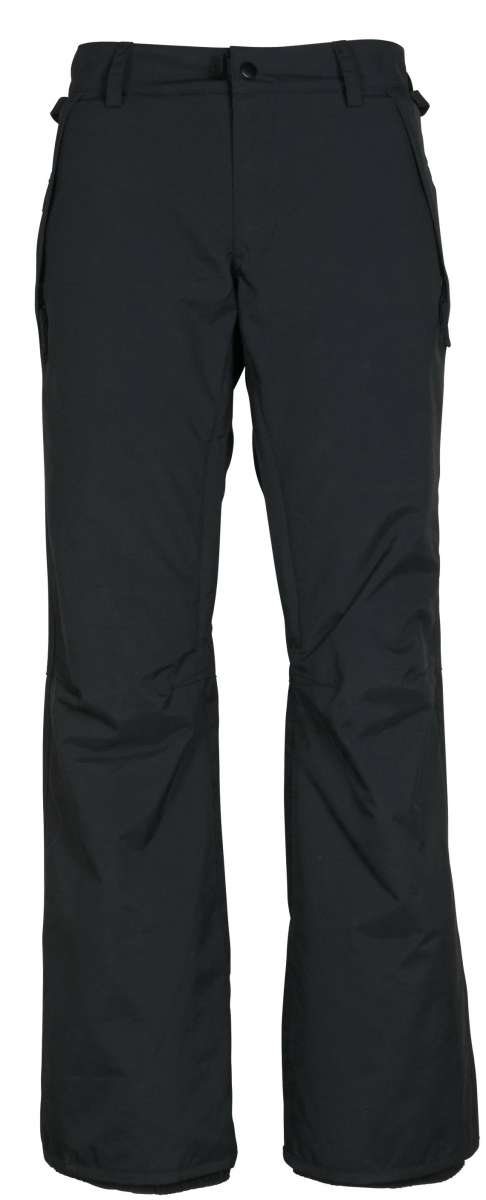 The 686 Ladies Standard Pant 2023 is black with a zippered pocket on the side.