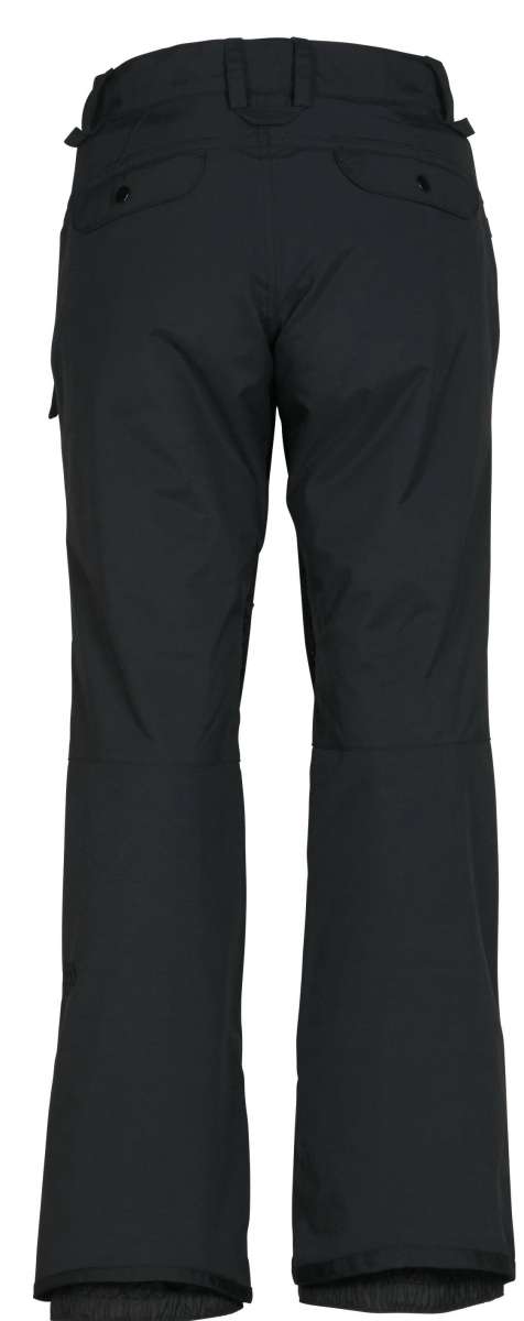 The 686 Ladies Standard Pant 2023 in black appears to be shown from the back, with two zippered pockets on either side and a belt loop at the waist.