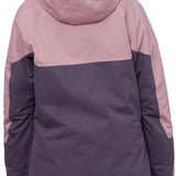 The 686 Women's Upton Insulated Anorak Jacket 2024 is predominantly mauve with a charcoal grey chest panel and back.