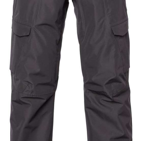 The 686 Quantum Thermagraph Pant 2024 is dark gray with a black zipper and zippered pockets.
