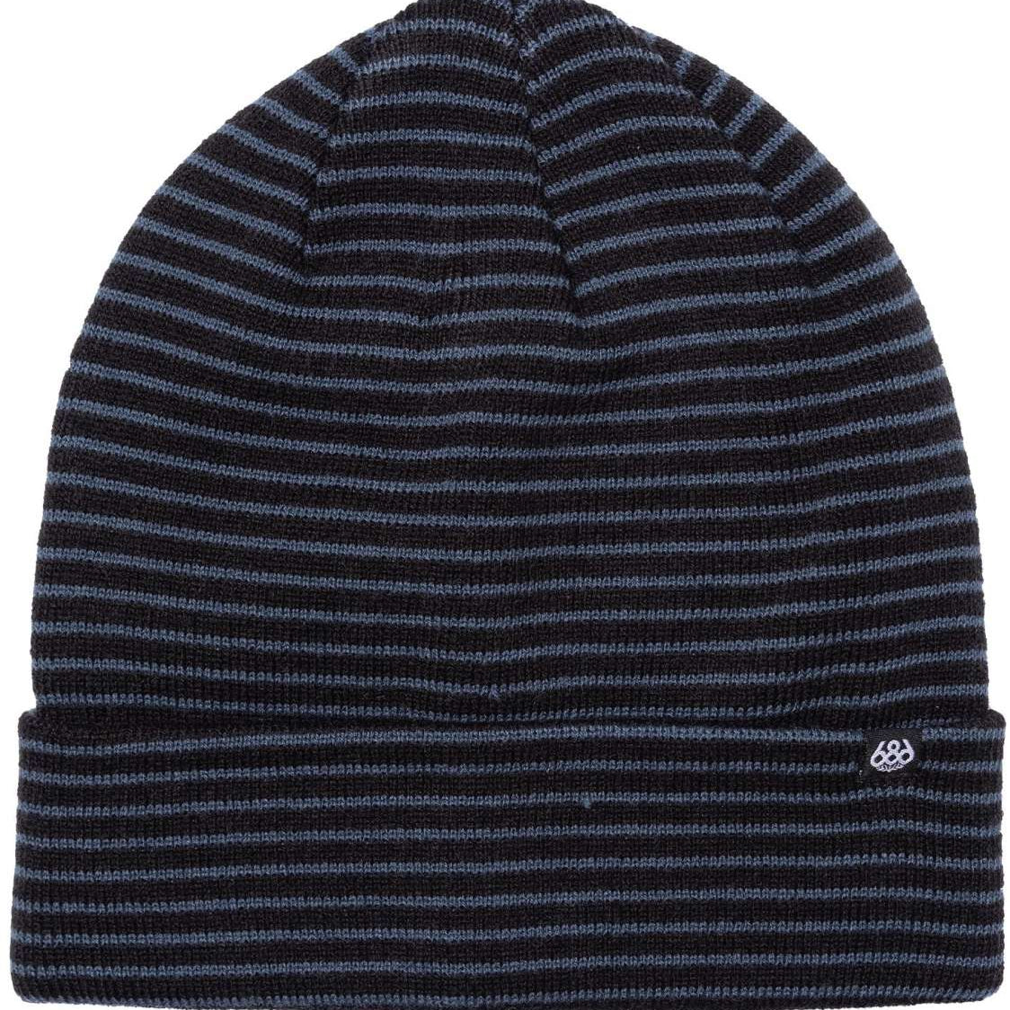 The 686 Small Stripes Beanie 3-Pack from 2023 is black with thin blue stripes.