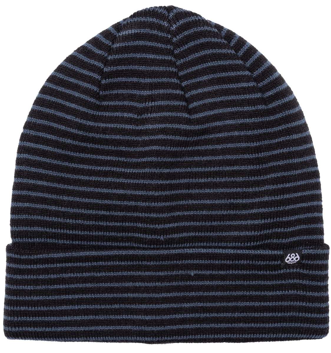 The 686 Small Stripes Beanie 3-Pack from 2023 is black with thin blue stripes.