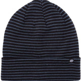 The 686 Small Stripes Beanie 3-Pack from 2023 is black with thin blue stripes.