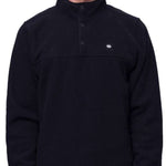 The 686 Tioga Fleece Pullover 2024 is black with an insulated hood and a front zippered pocket.