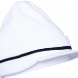The 686 Visor Knit Beanie 2024 is white with a black stripe around its base.
