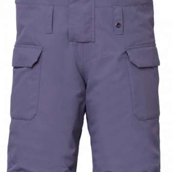 The 686 Youth Frontier Insulated Bib 2024 is gray with black trim and adjustable suspenders.