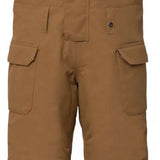 The 686 Boys Frontier Insulated Bib 2024 is shown in a tan color with a black zipper down the front.