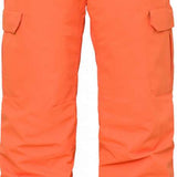 The 686 Boys Infinity Cargo Insulated Pant 2024 is primarily orange with black accents and cargo pockets on both legs.