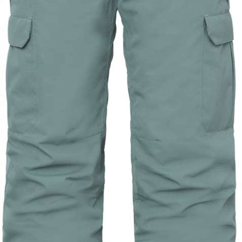 The 686 Boys Infinity Cargo Insulated Pant 2024 in Light Blue has cargo pockets on each leg and an adjustable waistband.