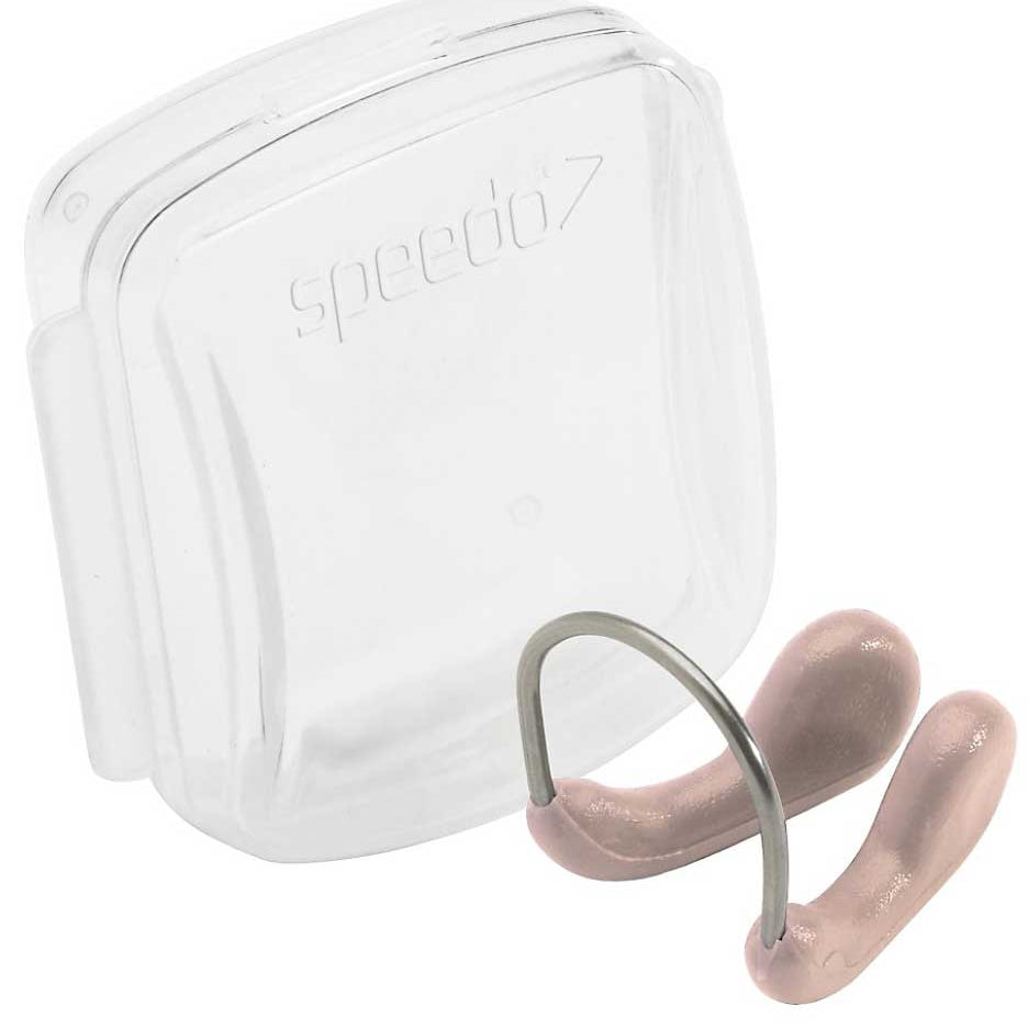 Speedo Competition Nose Clip - A small, silver metal nose clip with a rounded end on one side and a flat end on the other.