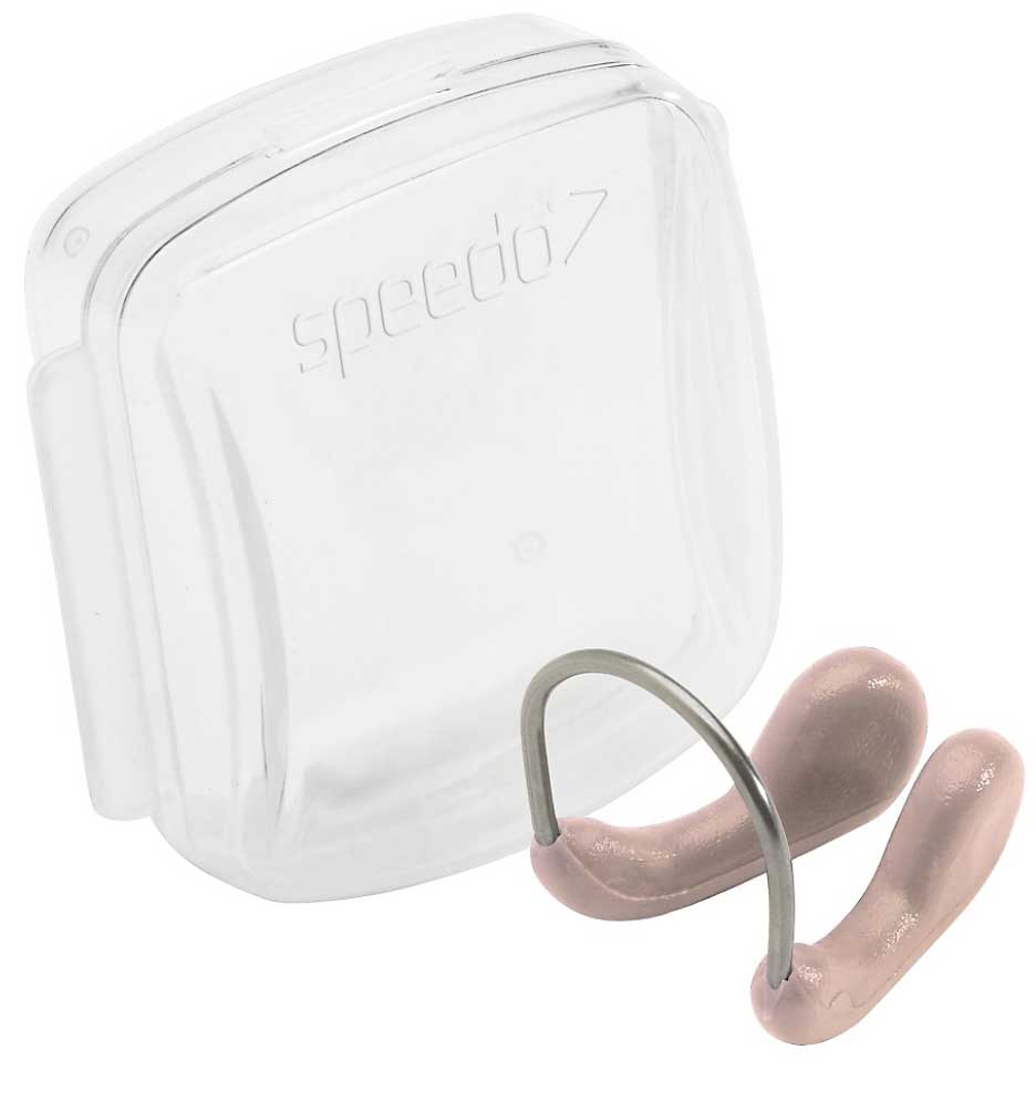 Speedo Competition Nose Clip - A small, silver metal nose clip with a rounded end on one side and a flat end on the other.