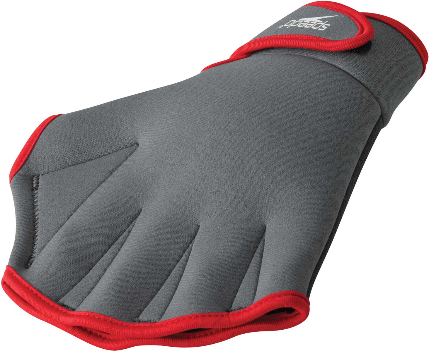 Speedo Aquatic Fitness Gloves - Black gloves with white accents on fingers and thumb, featuring a textured palm for grip.