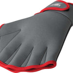 Speedo Aquatic Fitness Gloves - Black gloves with white accents on fingers and thumb, featuring a textured palm for grip.