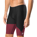 Speedo Men's Spark Splice Jammer Swimsuit - Black swimsuit with a subtle sparkly pattern on the sides and back, featuring a classic jammer style cut.