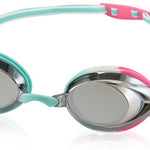 Speedo Jr. Vanquisher 2.0 Mirrored Swim Goggle - A pair of mirrored swim goggles with a sleek, modern design and a comfortable fit for junior swimmers.