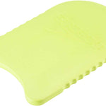 Speedo Jr. Team Kickboard - A lime green kickboard with a textured surface, featuring a wavy pattern on its top side and a flat bottom.