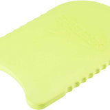 Speedo Jr. Team Kickboard - A lime green kickboard with a textured surface, featuring a wavy pattern on its top side and a flat bottom.