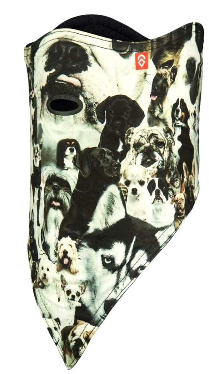 FACEMASK STANDARD 10K SS 12W - A black facemask with a white logo on the left side.