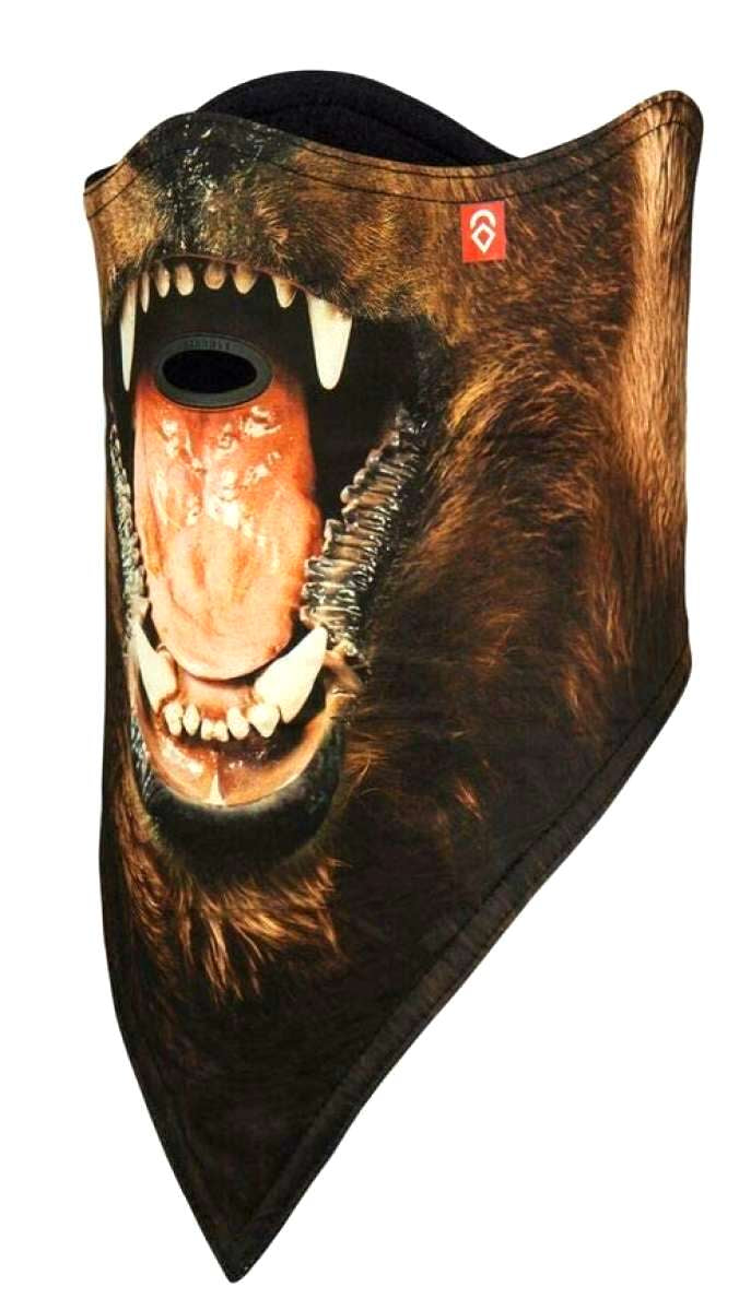 FACEMASK STANDARD 10K SS 12W - A black facemask with a white logo on the front.