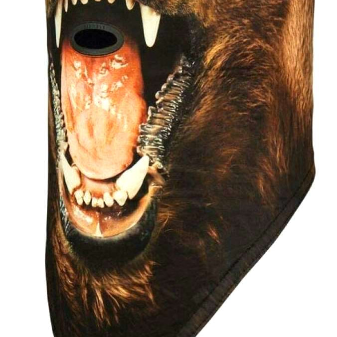 FACEMASK STANDARD 10K SS 12W - A black facemask with a white logo on the front.