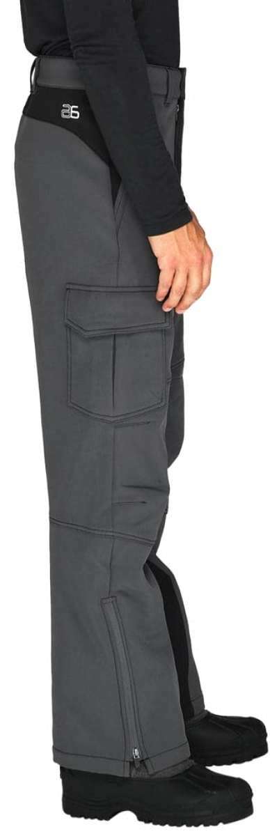 Arctix Snowboard Cargo Pants 2023 - Dark gray snowboard cargo pants with zippered pockets and a black waistband.