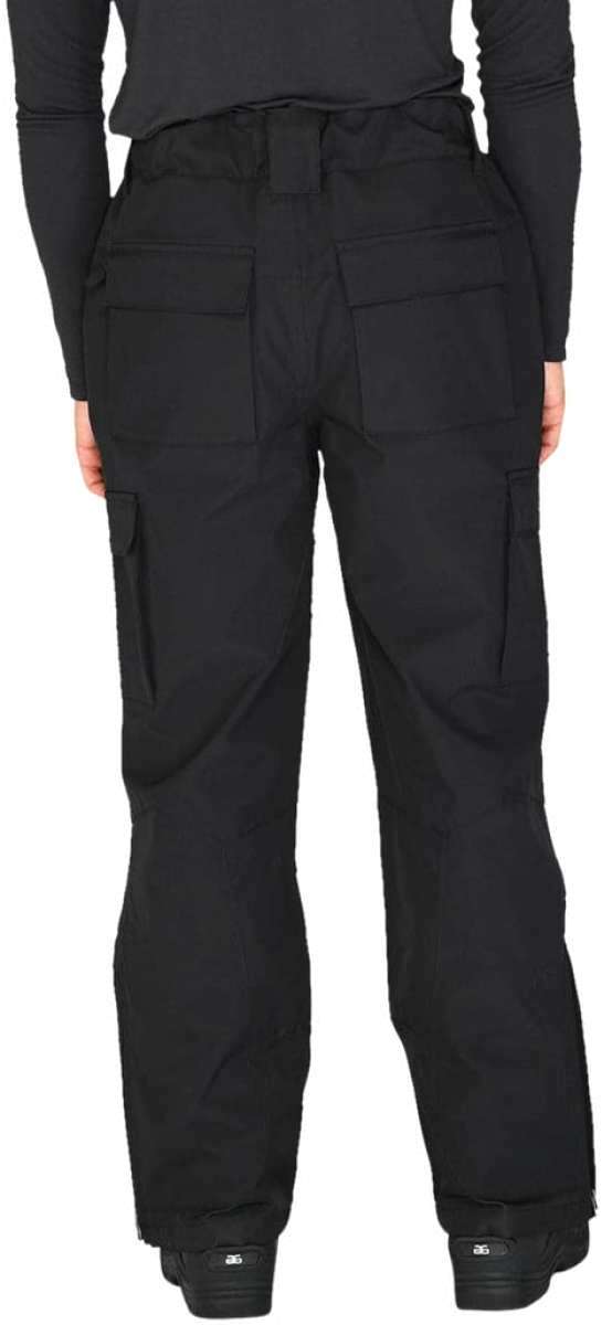 Arctix Snowboard Cargo Pants 2023 - Black snowboard pants with cargo pockets on each thigh and a black belt loop at the back.