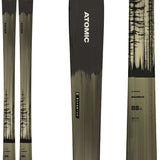 Atomic Maverick 88 TI Ski 2022 - A black ski with a white logo and trees printed on it.