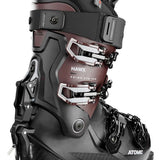 Atomic Women's Hawx Prime XTD 105 Ski Boot 2024 - Black ski boot with silver buckles and straps, featuring a textured pattern on the side.
