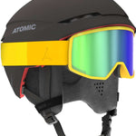 Atomic Savor Amid Helmet 2022-2023 - Black helmet with red trim and a white logo on the side.