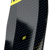 Bataleon Wallie Snowboard 2024 - A black snowboard with blue dots and a yellow logo on top.
