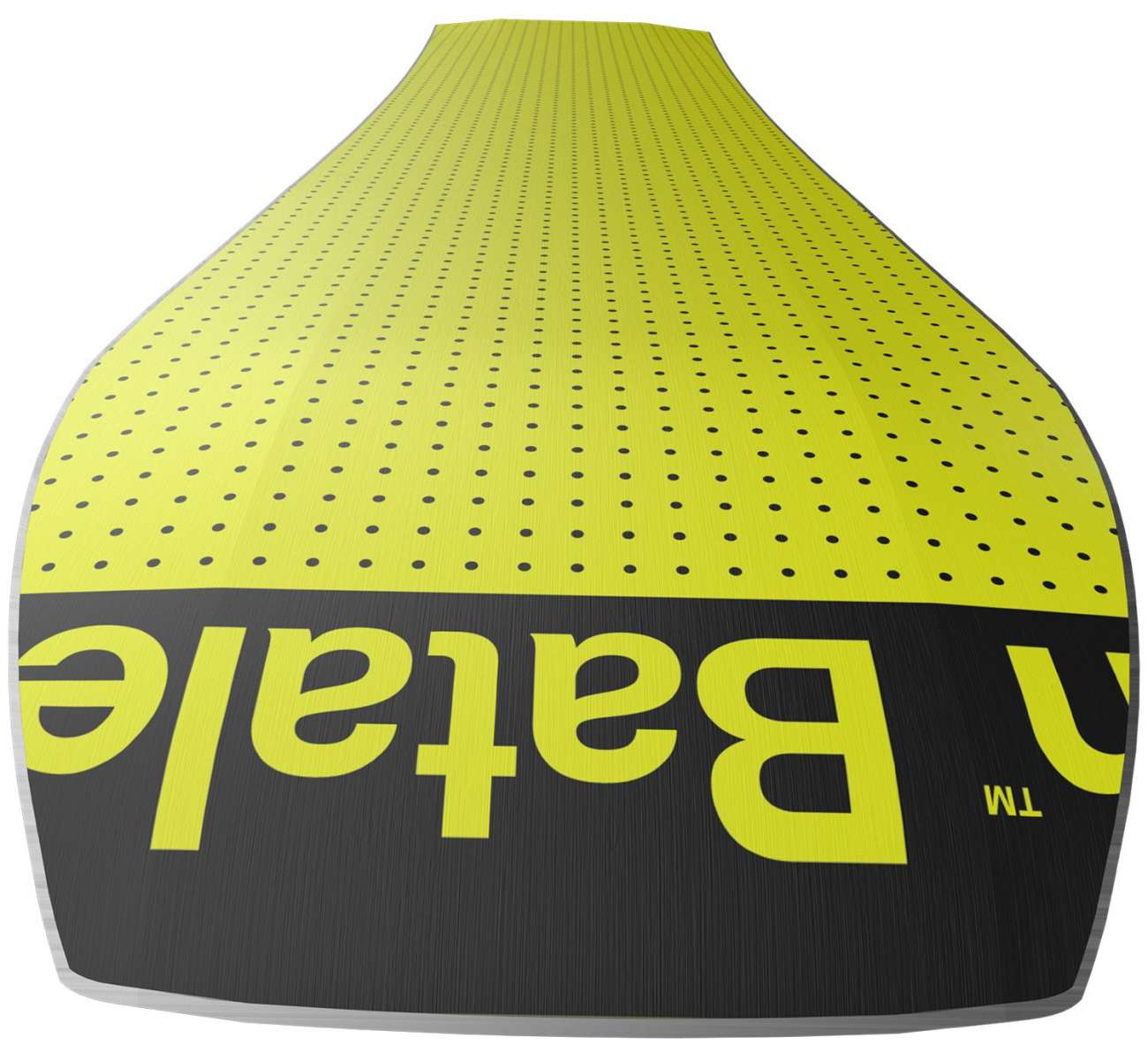 Bataleon Wallie Snowboard 2024 - A snowboard with a black base and yellow lettering, featuring the brand name "Bataleon" on top of the board.