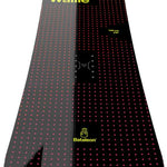 Bataleon Wallie Snowboard 2024 - Black snowboard with red dots and yellow band at top.