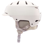 Bern Hendrix MIPS Helmet 2024 - White helmet with a black visor, featuring ventilation holes and a white chin strap.