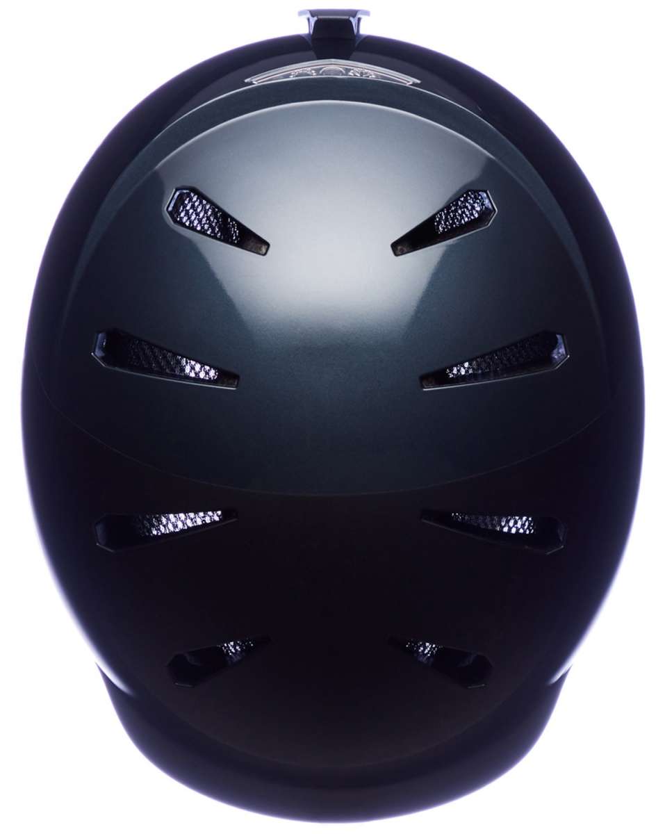 Bern Hendrix MIPS Helmet 2024 - Black helmet with white logo on top, black chin strap and ventilation holes.