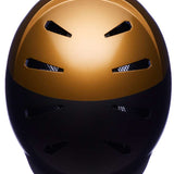 Bern Hendrix MIPS Helmet 2024 - Black helmet with a gold top, featuring two black vents on the front and one vent at the back.